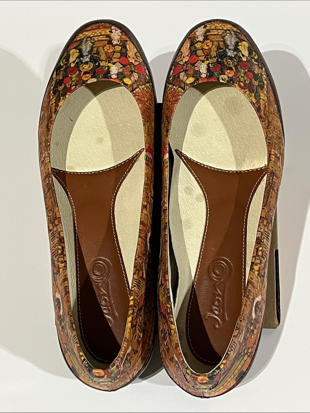 Vintage Icon Wearable Art Leather Ballet Flats Shoes, Sz 10, PRISTINE
